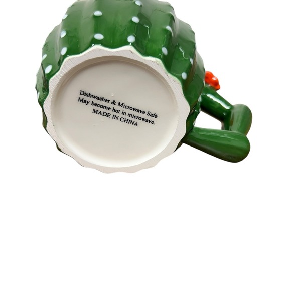 Pier 1 Cactus Coffee Mug  16oz. Succulent Saguaro Red Flower Desert Green - Picture 5 of 8